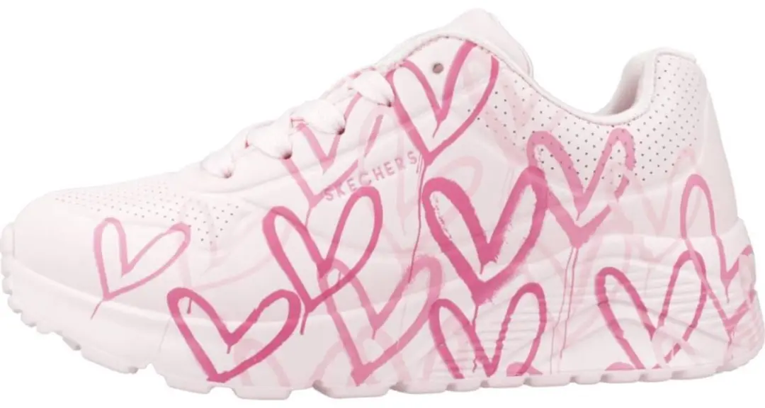 Skechers Uno Lite Spread The Joy Meisjes Sneakers - 28 - Roze/Multicolour - afbeelding 2 van 6