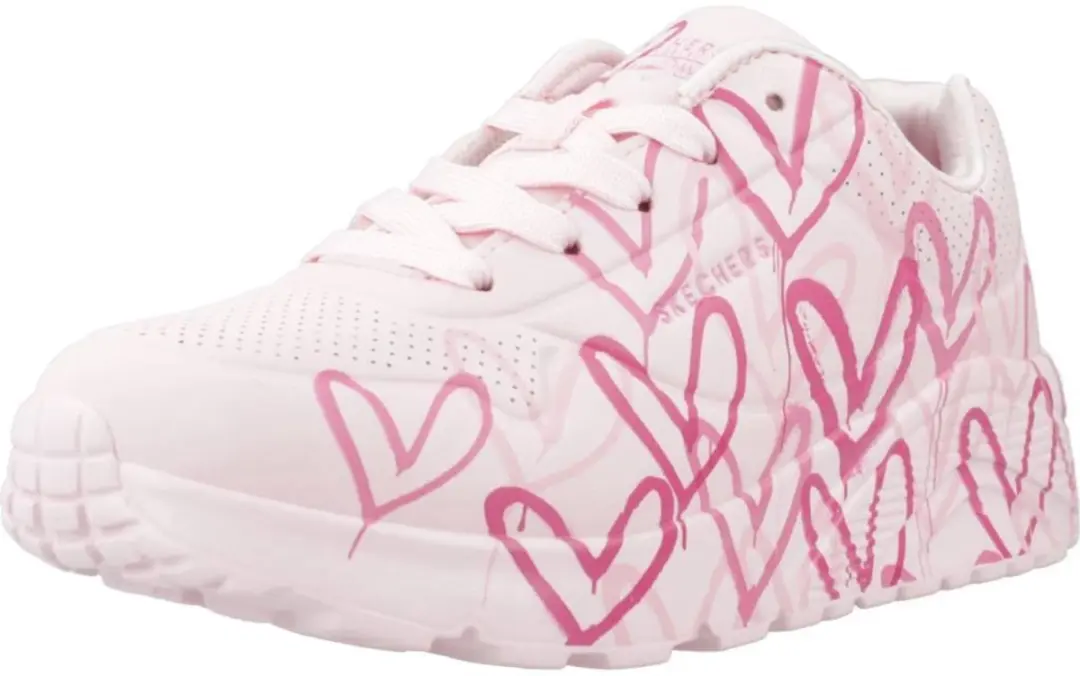 Skechers Uno Lite Spread The Joy Meisjes Sneakers - 28 - Roze/Multicolour - afbeelding 3 van 6