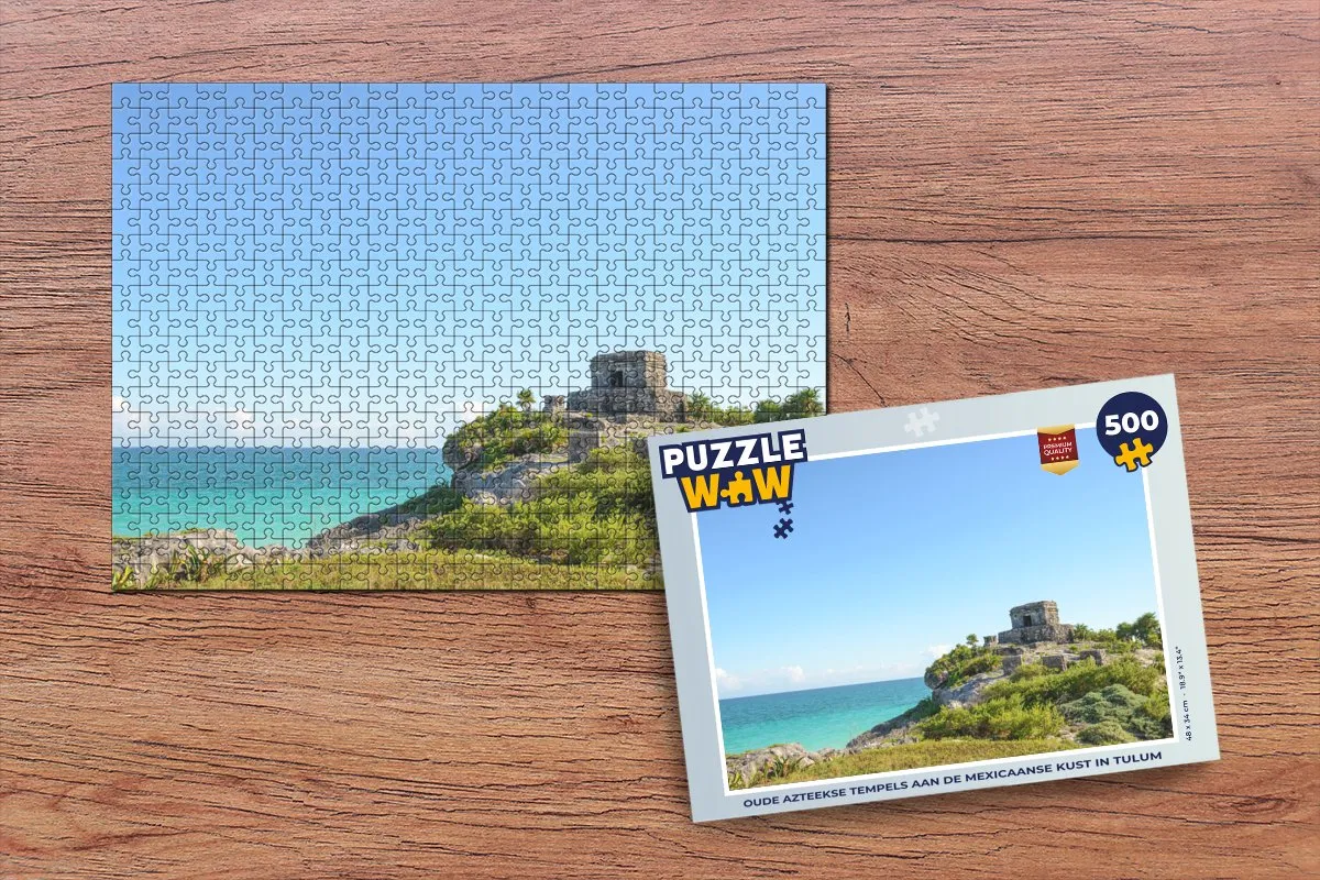 PuzzleWow Oude Azteekse Tempels Tulum Legpuzzel 500 Stuks - Multicolor