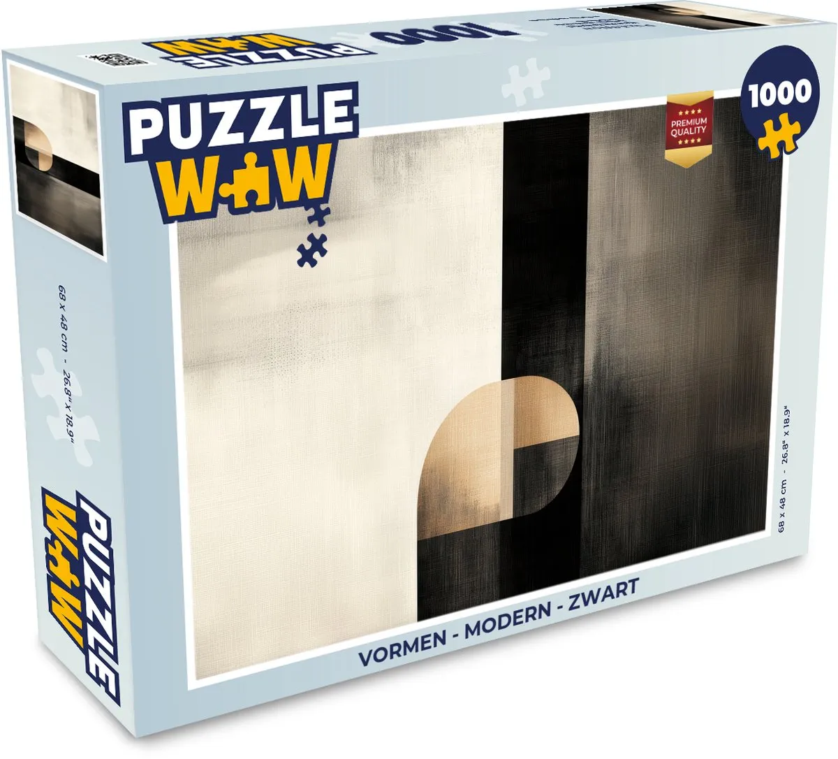 PuzzleWow Vormen Legpuzzel 1000 Stuks - Zwart/Goud