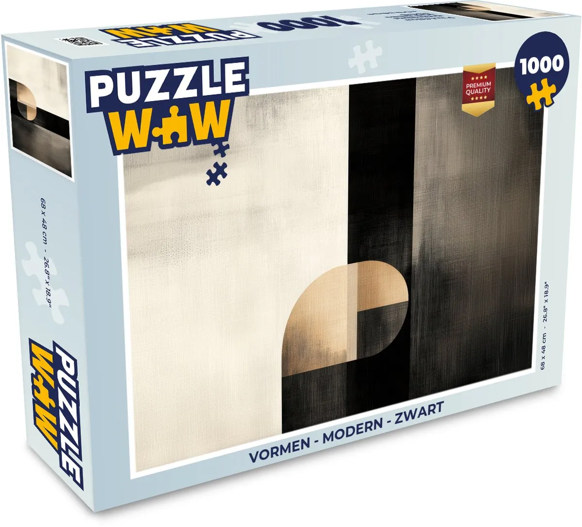 PuzzleWow Vormen Legpuzzel 1000 Stuks - Zwart/Goud