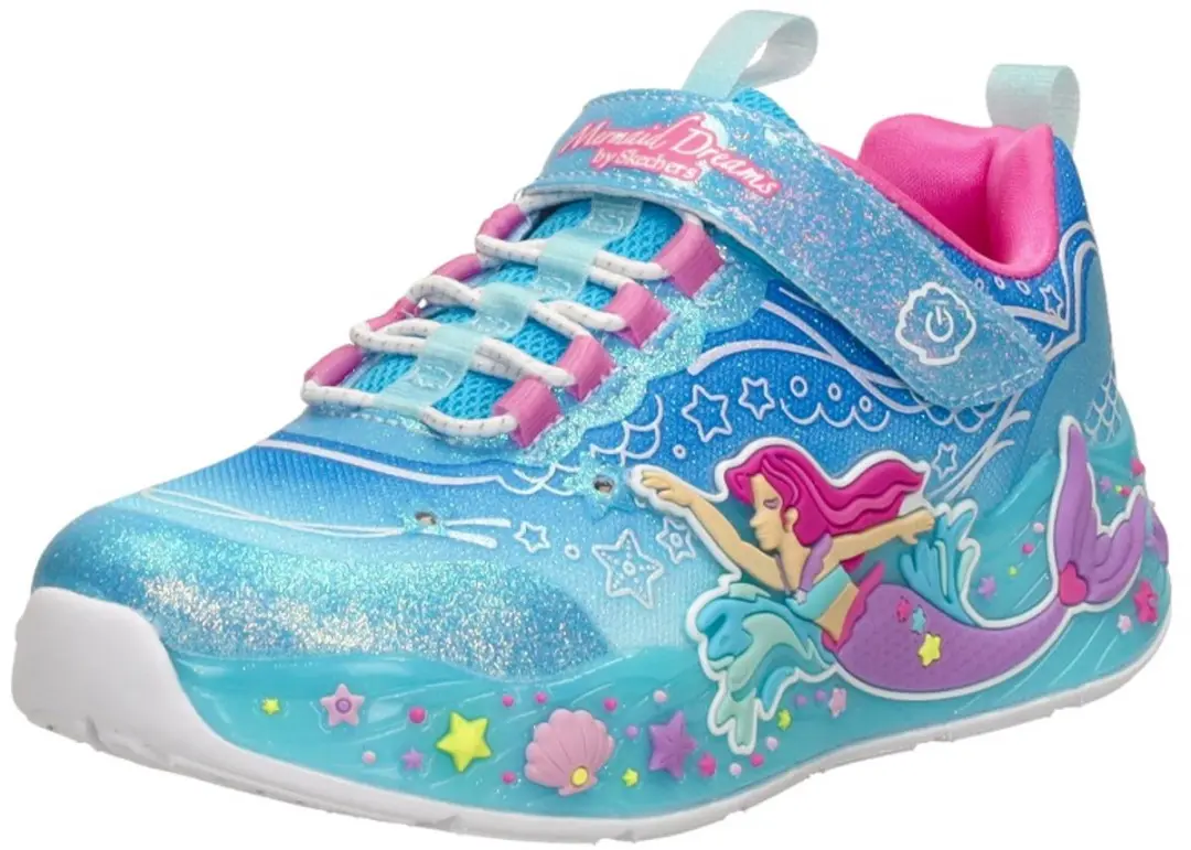 Skechers Mermaid Dreams Meisjes Sneakers - 27 - Blauw - afbeelding 4 van 6