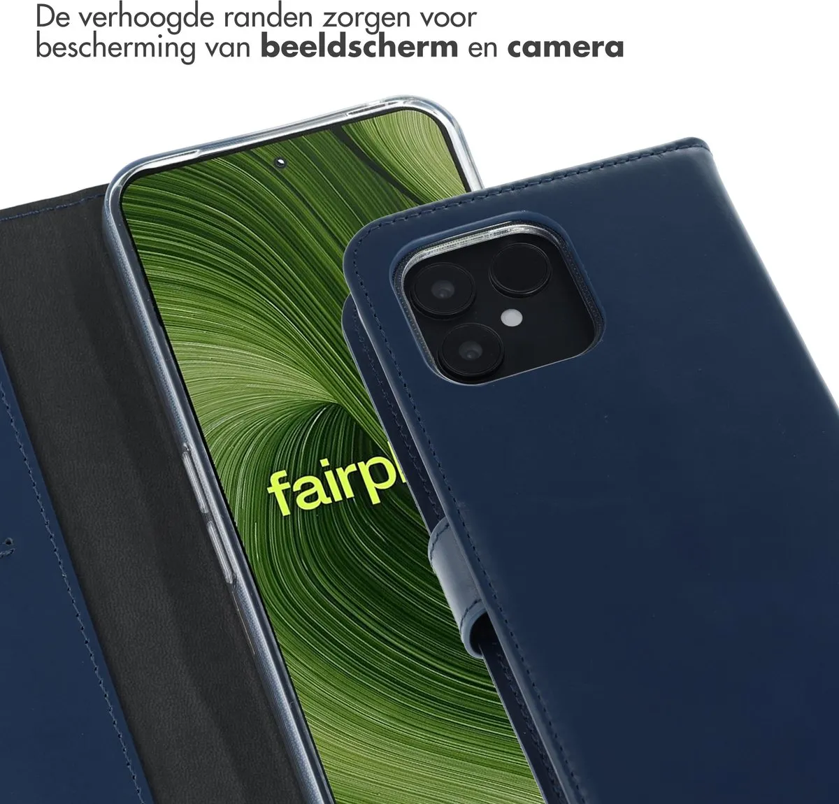 Selencia Hoesje Bookcase Fairphone 6 - Donkerblauw - 3 Pasjes