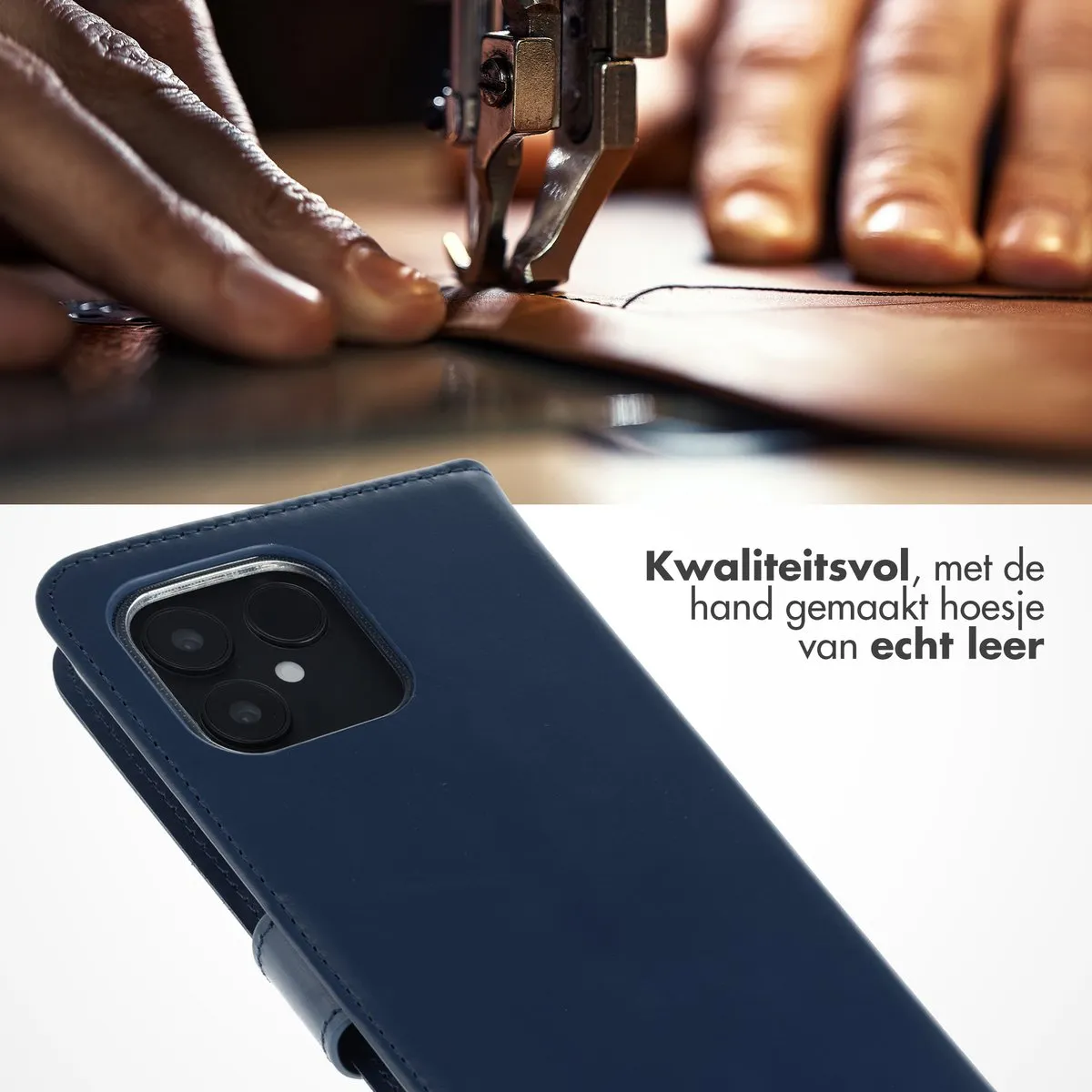 Selencia Hoesje Bookcase Fairphone 6 - Donkerblauw - 3 Pasjes