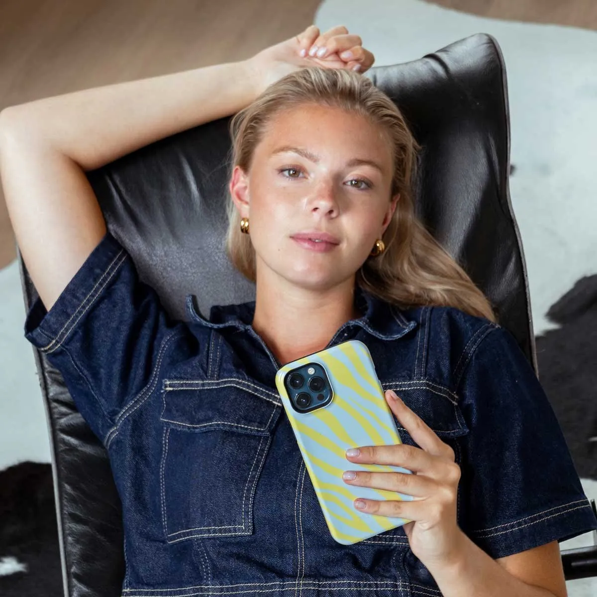 Selencia Hoesje Samsung Galaxy A15 - Zebra Winter Sky Titanium Yellow
