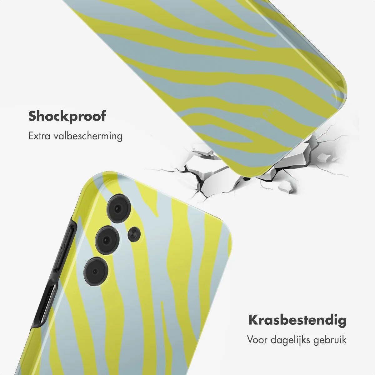 Selencia Hoesje Samsung Galaxy A15 - Zebra Winter Sky Titanium Yellow