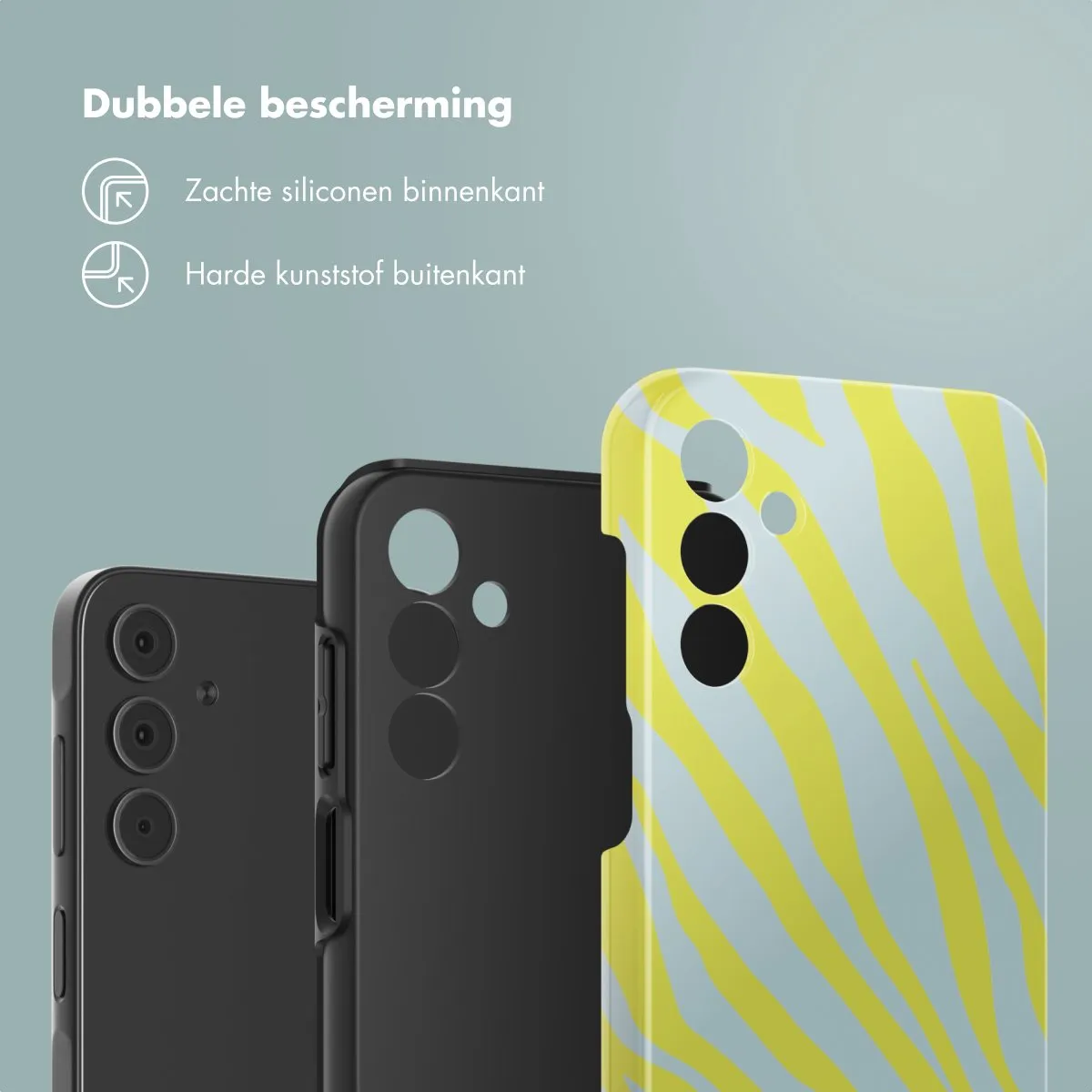 Selencia Hoesje Samsung Galaxy A15 - Zebra Winter Sky Titanium Yellow