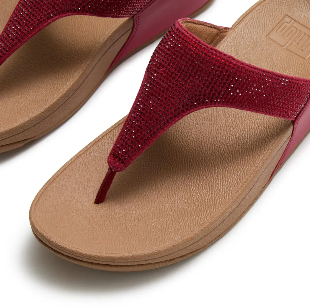 FitFlop Lulu Dames Teenslipper - Rood - Glitters & Sierstenen 40