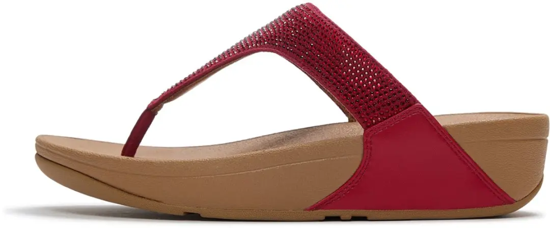 FitFlop Lulu Dames Teenslipper - Rood - Glitters & Sierstenen 40