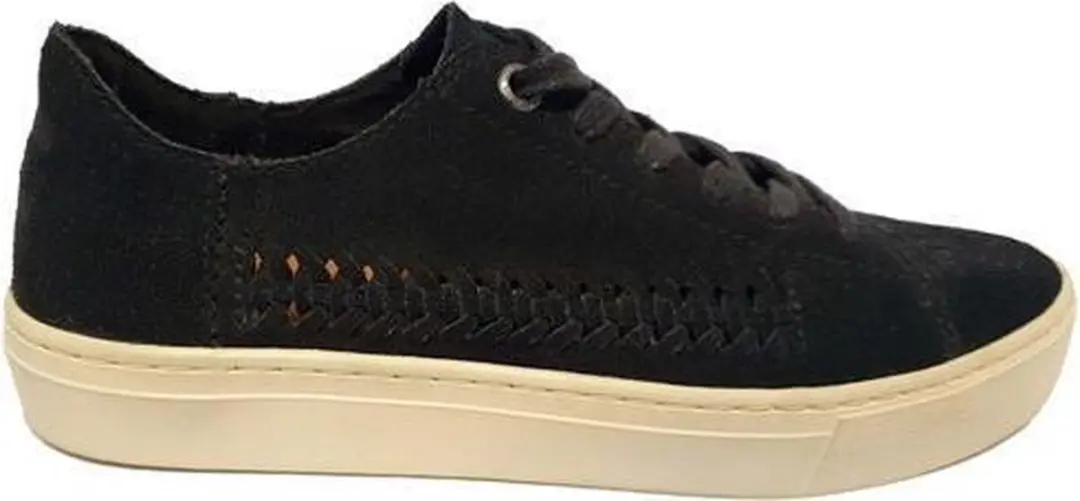 Toms Lenox Dames Veterschoen 10010007 Black Deconstructed Suede/Woven Panel Maat