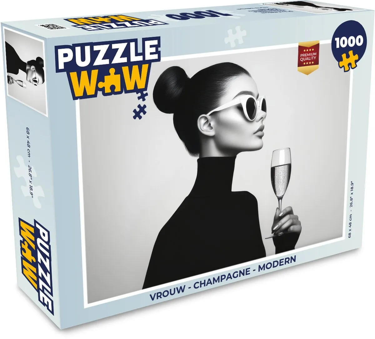 PuzzleWow Legpuzzel Vrouw Champagne 1000 Stuks