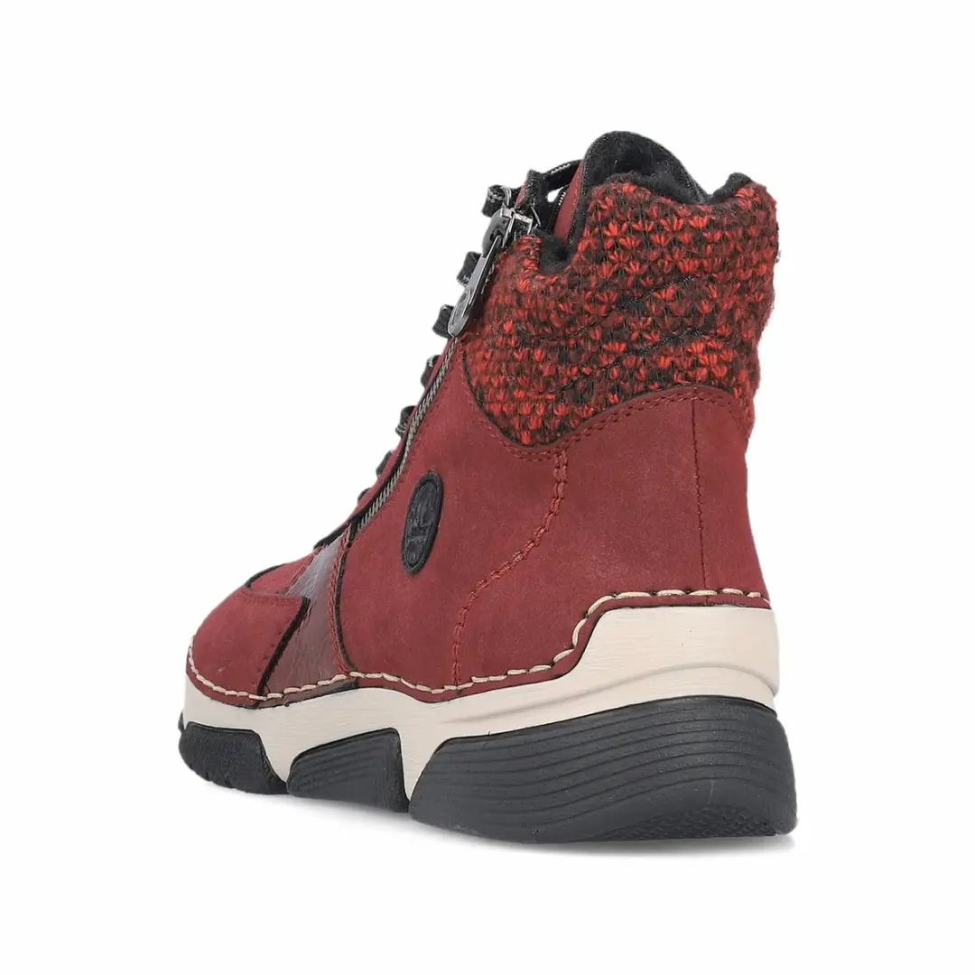 Rieker 45960 Dames Veterlaarzen - Rood - afbeelding 3 van 6