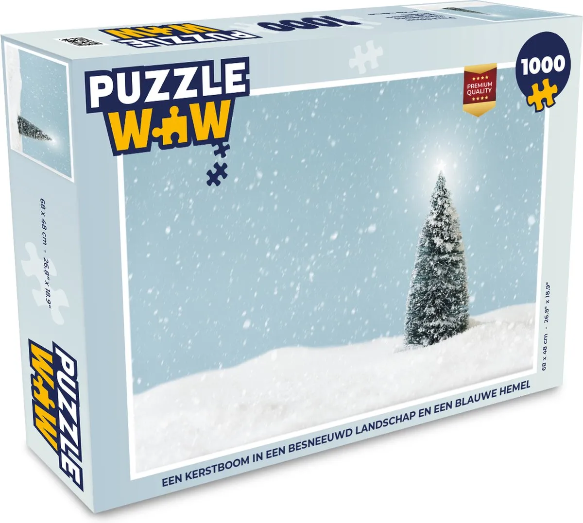 PuzzleWow Kerstboom in Besneeuwd Landschap Legpuzzel 1000 Stuks - Multicolor