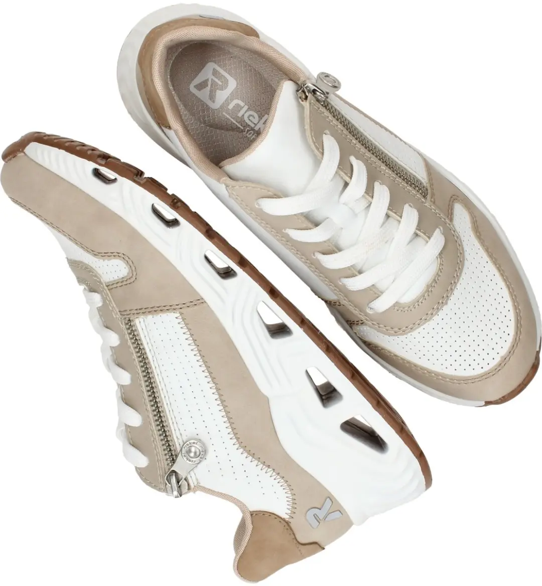 Rieker N5204 Dames Sport Sneakers - Beige - afbeelding 6 van 6
