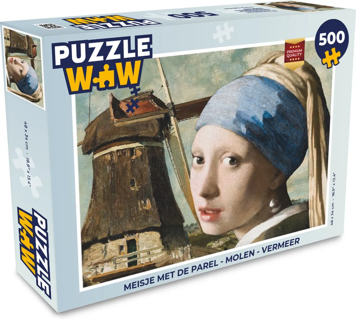 PuzzleWow Vermeer Legpuzzel 500 Stuks - Multicolor