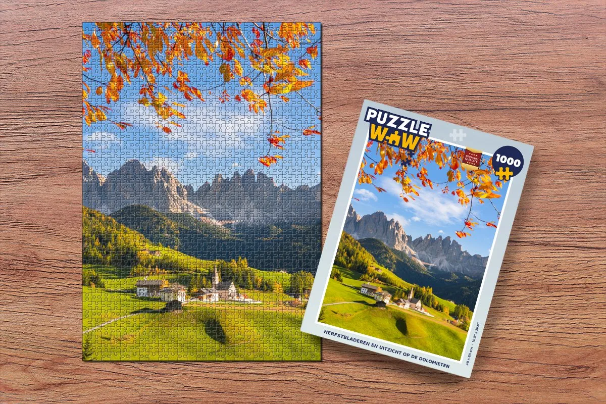 PuzzleWow Herfstbladeren Dolomieten Legpuzzel 1000 Stuks - Multicolor