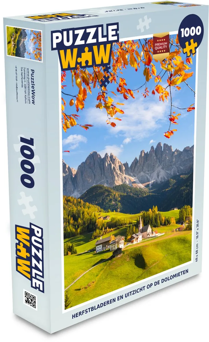 PuzzleWow Herfstbladeren Dolomieten Legpuzzel 1000 Stuks - Multicolor