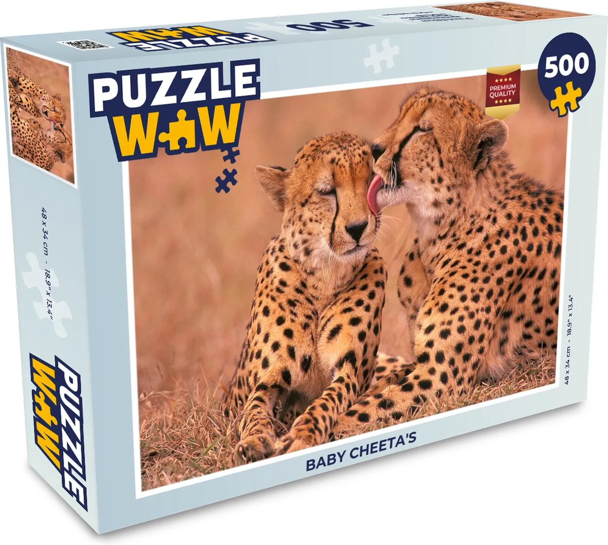 PuzzleWow Baby Cheeta's Legpuzzel 500 Stuks