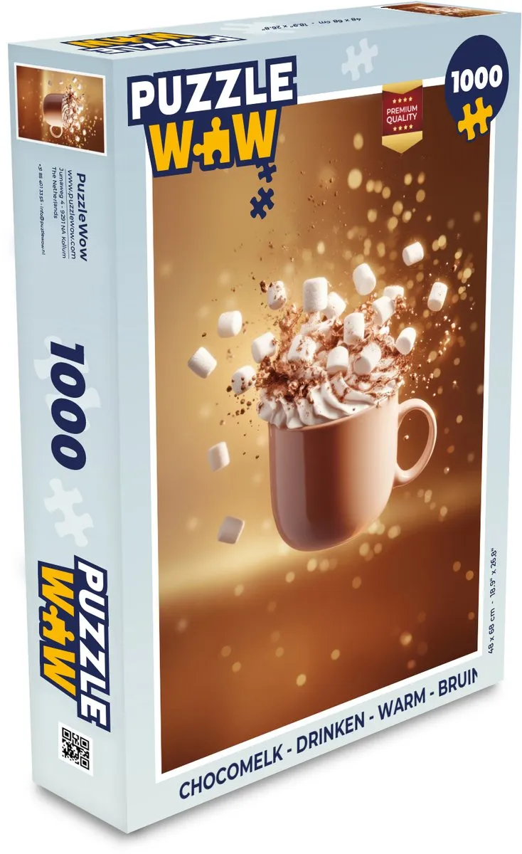 PuzzleWow Chocomelk Legpuzzel 1000 Stuks - Bruin