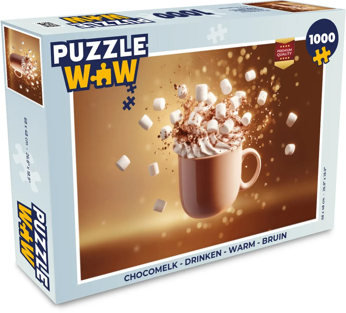 PuzzleWow Chocomelk Legpuzzel 1000 Stuks - Bruin