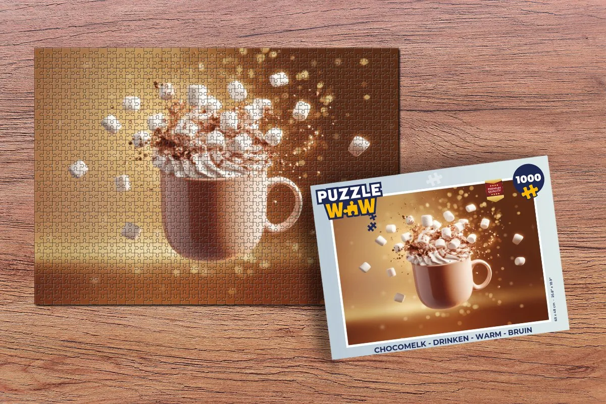 PuzzleWow Chocomelk Legpuzzel 1000 Stuks - Bruin