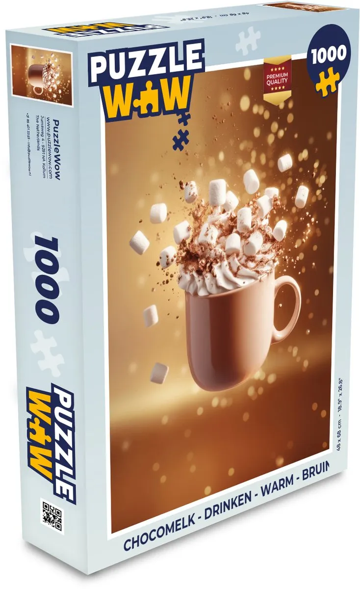 PuzzleWow Chocomelk Legpuzzel 1000 Stuks - Bruin