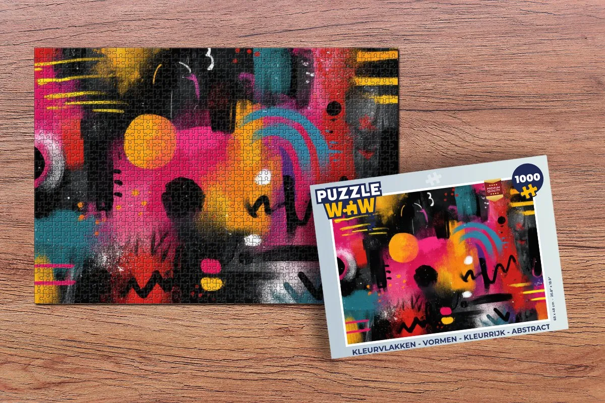 PuzzleWow Kleurvlakken Abstract Legpuzzel 1000 Stuks