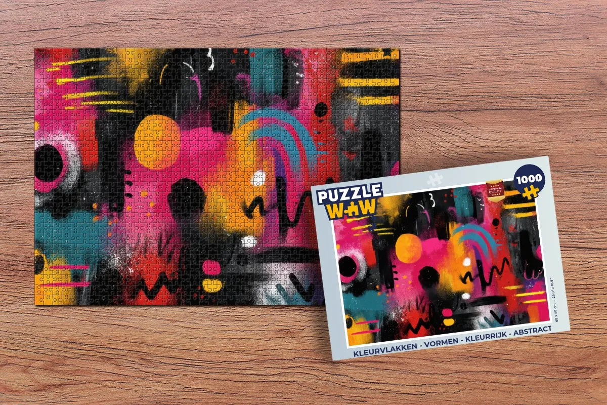 PuzzleWow Kleurvlakken Abstract Legpuzzel 1000 Stuks