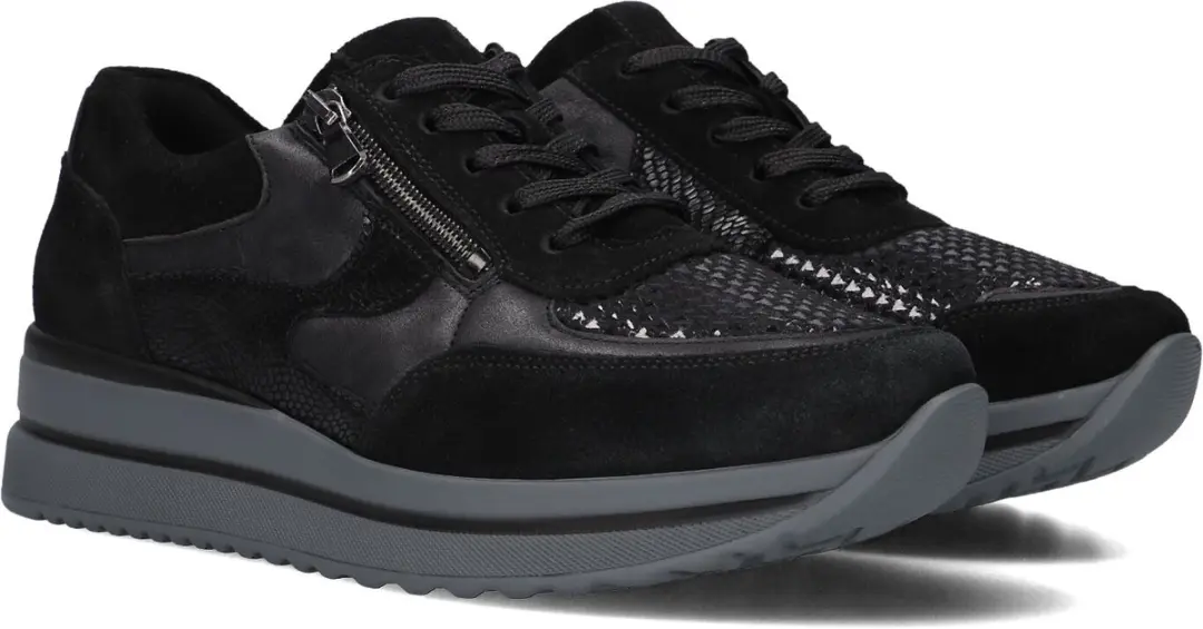 Waldläufer K Luana Sneakers - Suède - Dames - Zwart - Maat 38