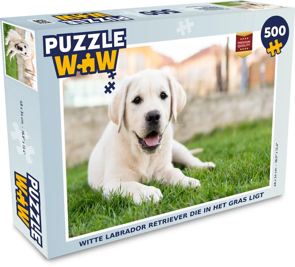 PuzzleWow Legpuzzel Witte Labrador 500 Stuks