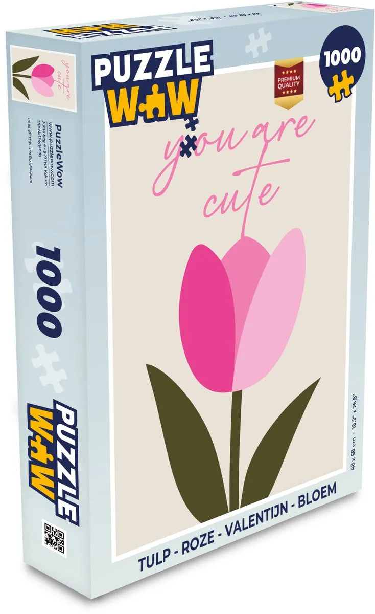 PuzzleWow Legpuzzel Tulp Roze 1000 Stuks