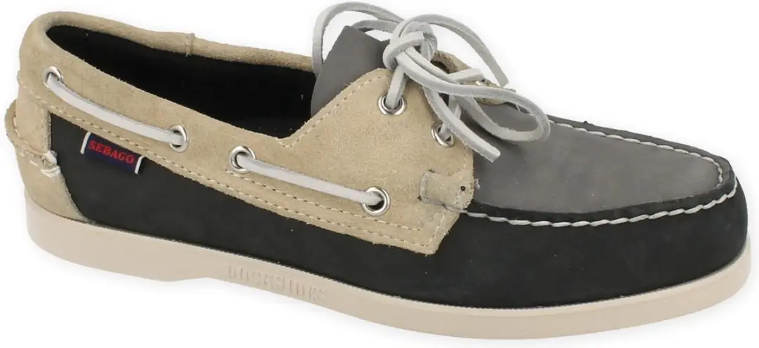 Sebago Dockside Portland Spinnaker Nubuck Blue Navy Offwhite