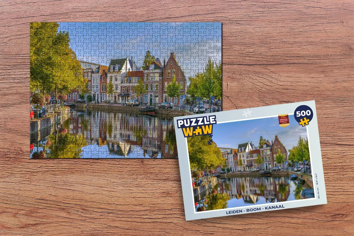 PuzzleWow Leiden Boom Kanaal Legpuzzel 500 Stuks - Multicolor