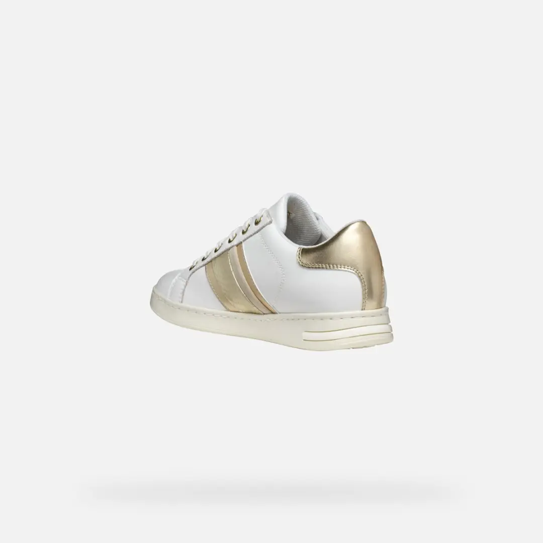 GEOX JAYSEN DAMES Sneakers - WIT/LICHTGOUD - Maat 37