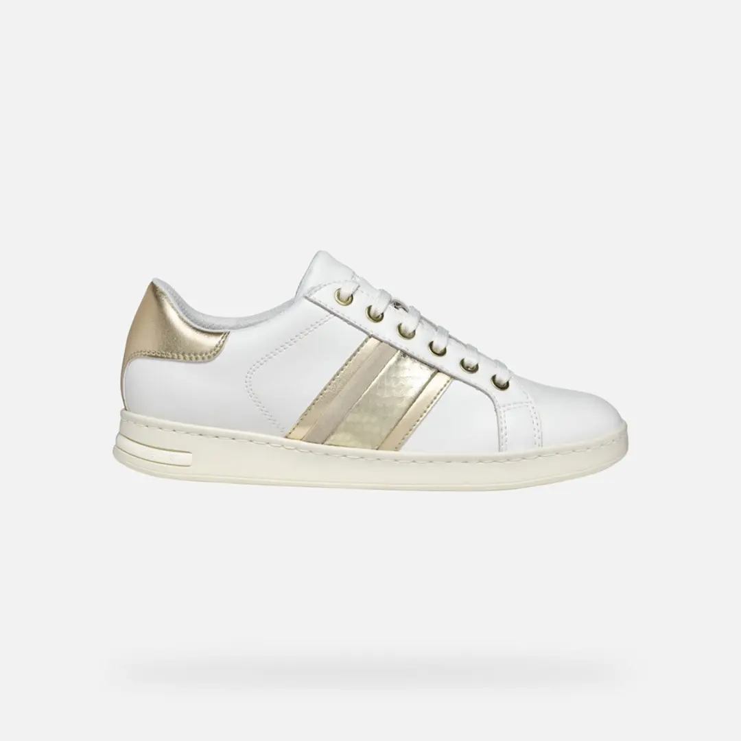 GEOX JAYSEN DAMES Sneakers - WIT/LICHTGOUD - Maat 37