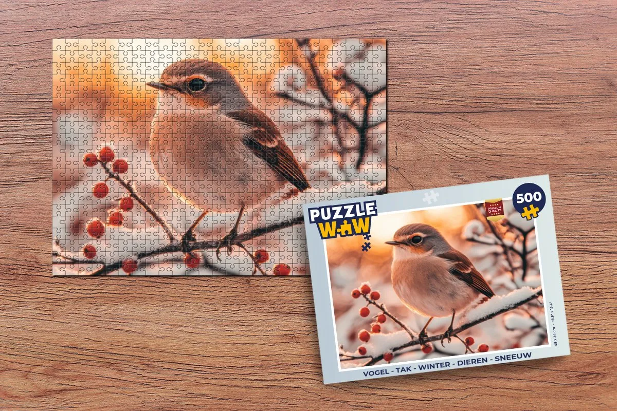 PuzzleWow Vogel in de Winter Legpuzzel 500 Stuks