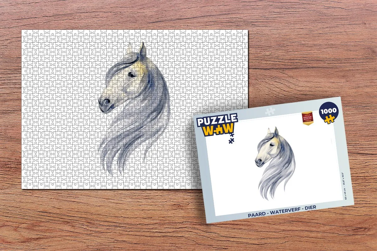 PuzzleWow Paard Waterverf Legpuzzel 1000 Stuks - Multicolor
