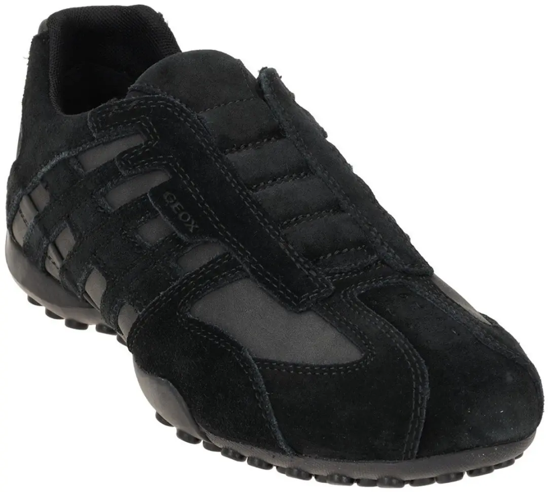 Geox U Snake L herensneaker U4207L 022EK C9997 suède slip-on zwart