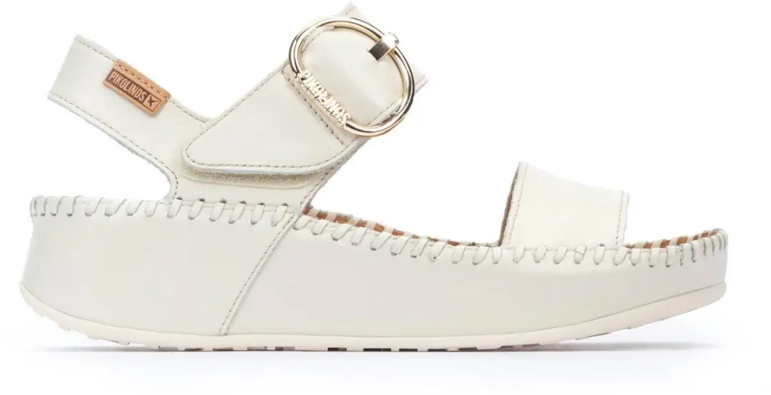 Pikolinos Witte leren sandalen Marina