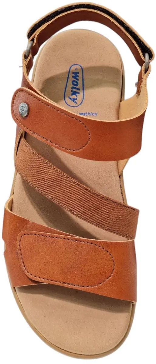 Wolky Amara Leren Dames Sandalen - Cognac - 40