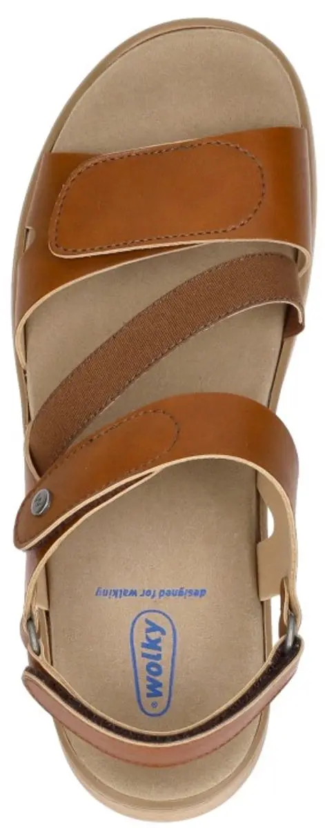 Wolky Amara Leren Dames Sandalen - Cognac - 40