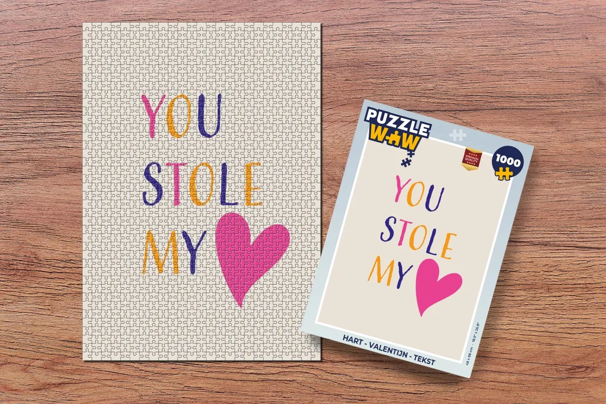 PuzzleWow Hart Tekst Legpuzzel 1000 Stuks