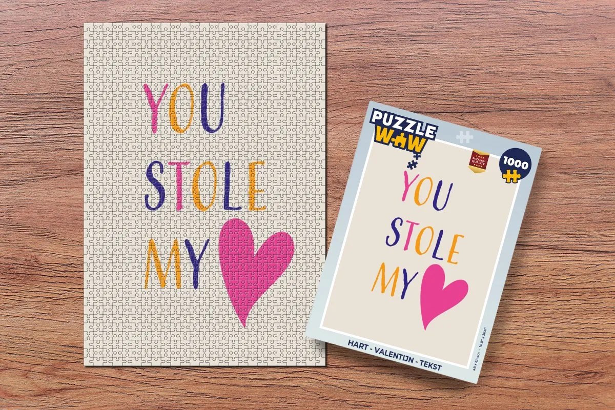 PuzzleWow Hart Tekst Legpuzzel 1000 Stuks