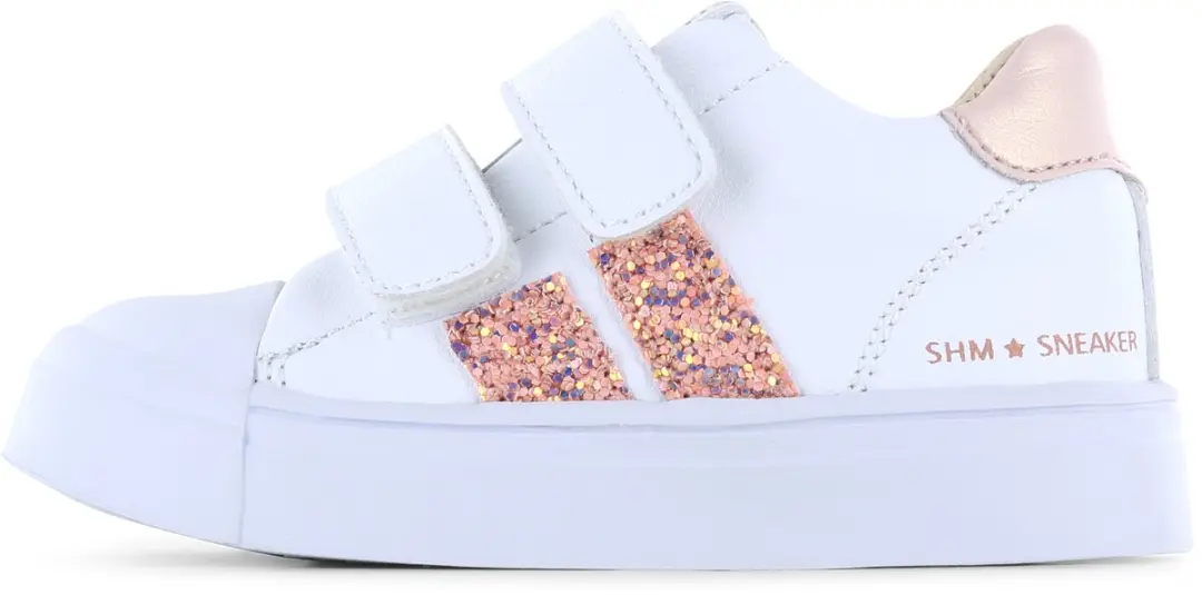Shoesme Witte Sneaker Met Roze Glitters - Sneakers Kinderen - Meisjes - White Pink - Microfiber leer - Maat 30 - afbeelding 2 van 6