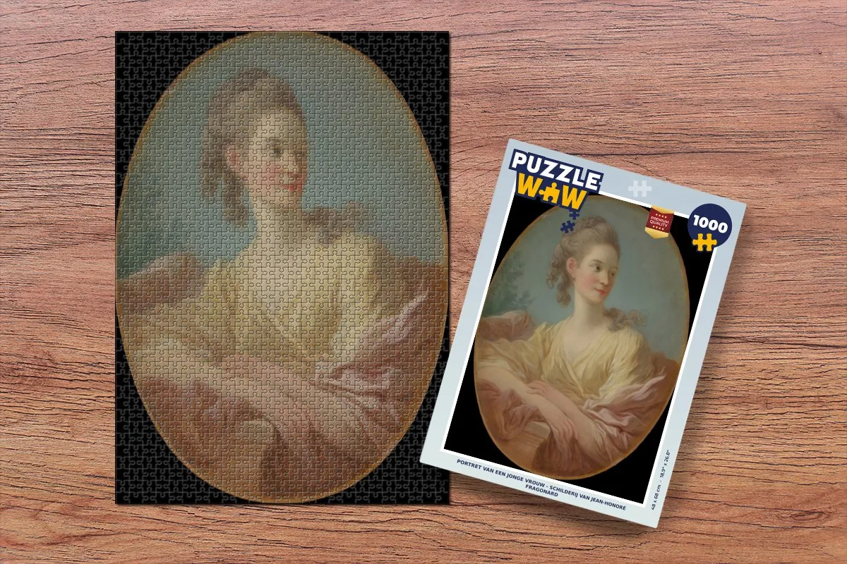 PuzzleWow Portret van een jonge vrouw Legpuzzel 1000 Stuks - Multicolor