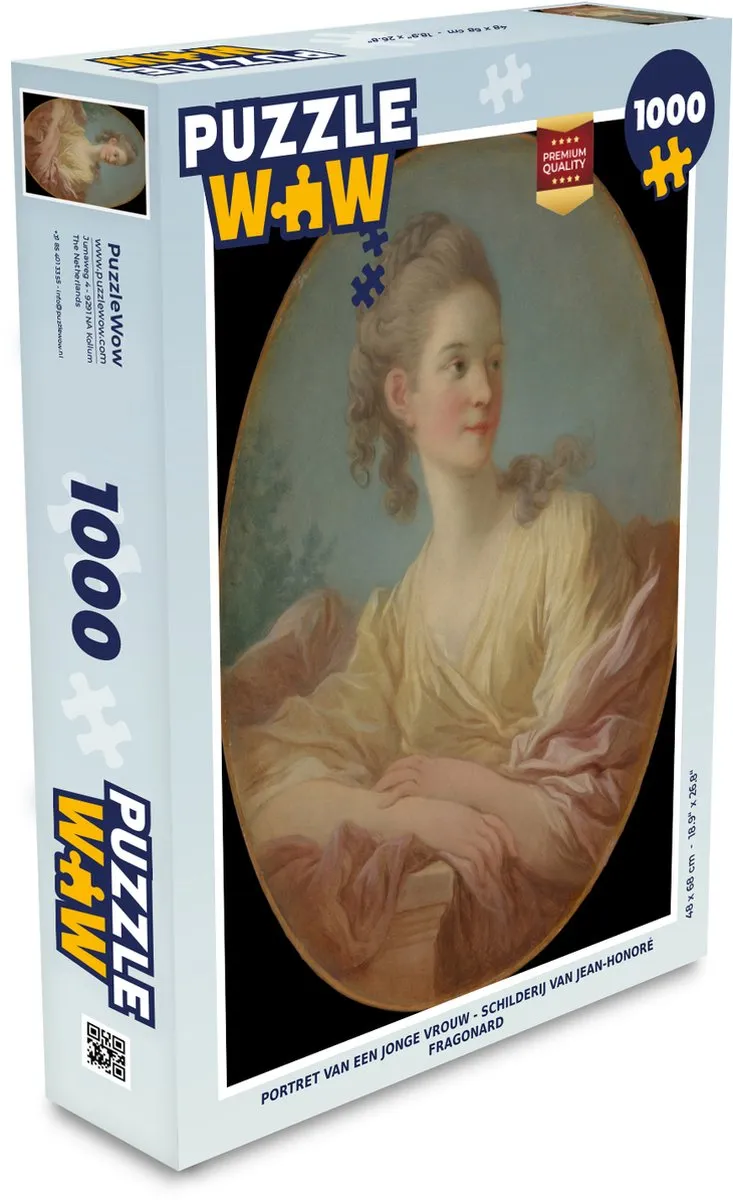 PuzzleWow Portret van een jonge vrouw Legpuzzel 1000 Stuks