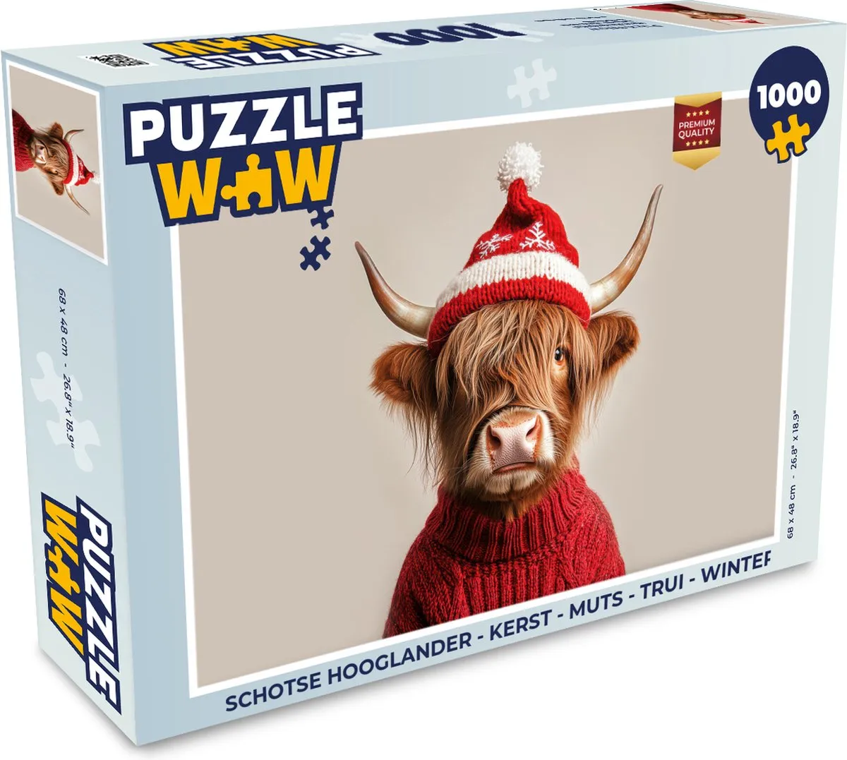 PuzzleWow Schotse Hooglander Kerst Legpuzzel 1000 Stuks - MPN 8721166826113