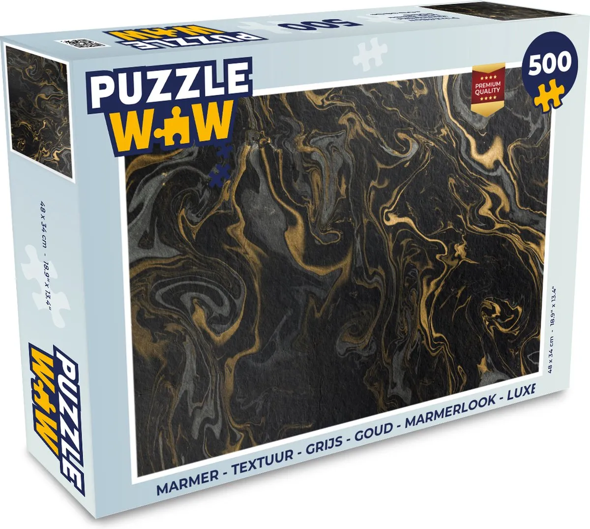 PuzzleWow Marmerlook Legpuzzel 500 Stuks - Multicolor