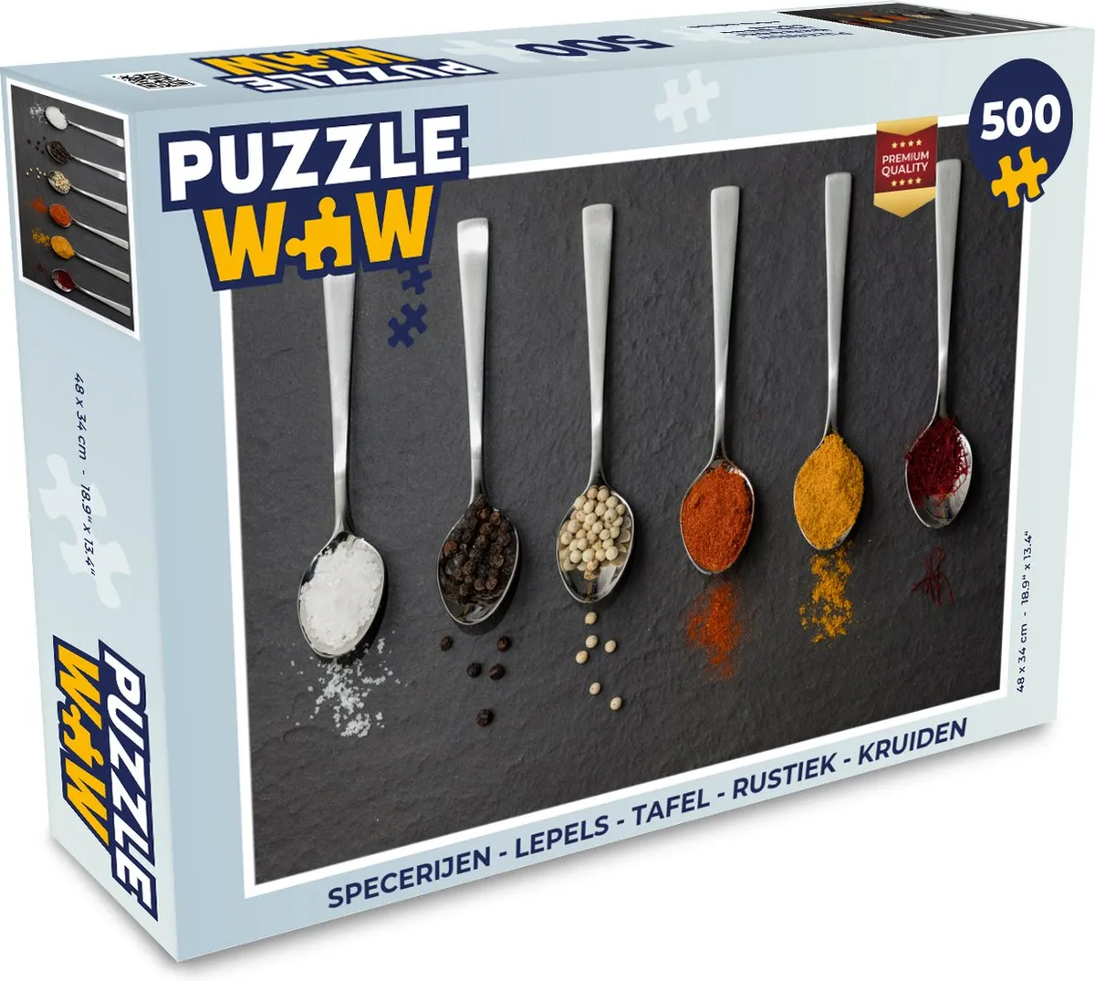 PuzzleWow Rustieke Kruiden Lepels Tafel Puzzel 500 Stuks - Multicolor