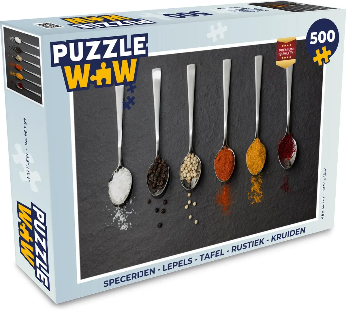 PuzzleWow Rustieke Kruiden Lepels Tafel Puzzel 500 Stuks - Multicolor
